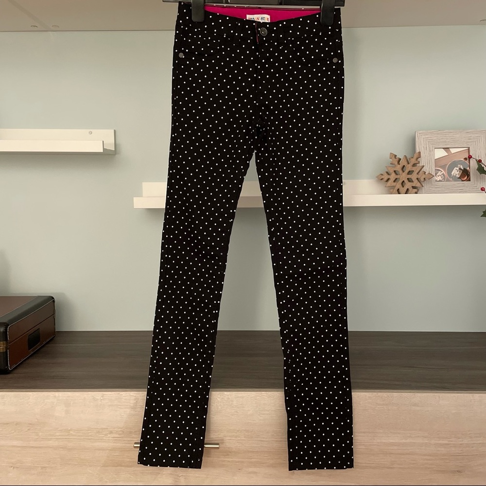 Urban Star Black and White Polka Dot Adjustable Pants for 12 y/o